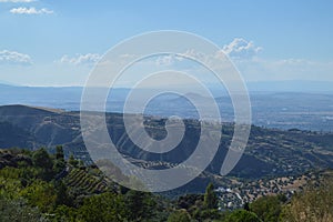 Landscape Panorama along Circular del RÃÂ­o Monachil Hike near Granada, Spain photo