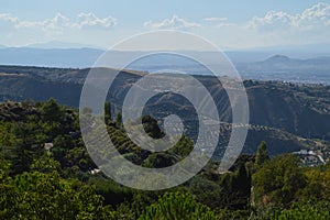 Landscape Panorama along Circular del RÃÂ­o Monachil Hike near Granada, Spain photo