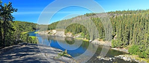 Landscape Panorama of Cameron River Valley in Hidden Lake Territorial Park, Northwest Territories, Canada