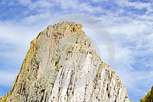 Landscape panorama caucasus mountain with autumn hills