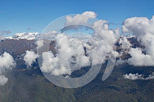 Landscape panorama caucasus mountain with autumn hills