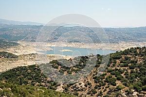 Landscape panorama of Cine Dam Lake (aka Adnan Menderes BarajÃÂ±, Cine), Aydin, Turkey photo