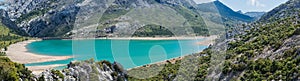 Landscape panorama Cuber reservoir Mallorca, Spain.