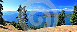 Landscape Panorama from Mount Warburton, Saturna Island, British Columbia, Canada