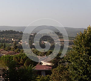 Landscape panorama from Tuscany, in the Chianti region. Italy.