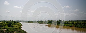 Landscape panorama view to White Volta river , Ghana