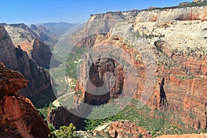 Zion National Park with Virgin River Canyon and Angels Landing from Observation Point, Utah photo