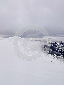 Krajina panoramatický pohľad na zasnežené zimné Tatry