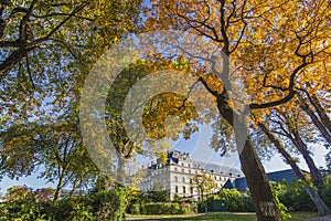 Landscape of the autumn in the Paris
