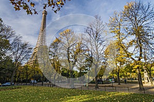 Landscape of the autumn in the Paris