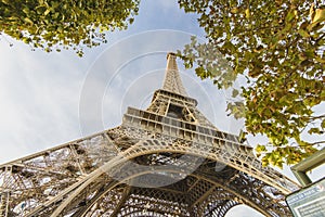 Landscape of the autumn in the Paris