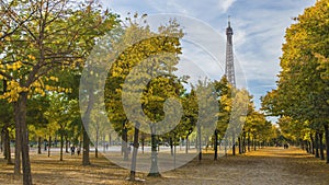 Landscape of the autumn in the Paris