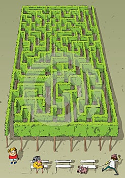 Landscape Park Trees Maze Game