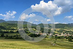 Landscape of Passo del Pelizzone from Morfasso, Piacenza