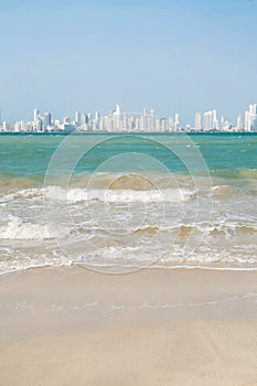 Landscape photo of Palmarito beach at Tierra Bomba island at Cartagena de indias