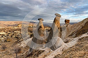 Landscape photo of the three beauties at Urgup, Turkey