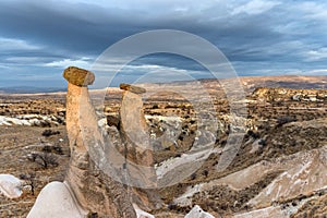 Landscape photo of the three beauties at Urgup, Turkey