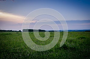 Landscape photography. Nature before the storm. Sunset. Evening.