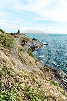 Landscape  Phrom Thep Cape, Landmark in phuket Thailand, This cape is a popular sunset viewing point