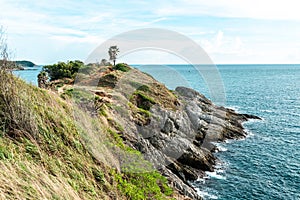 Landscape  Phrom Thep Cape, Landmark in phuket Thailand, This cape is a popular sunset viewing point