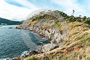 Landscape  Phrom Thep Cape, Landmark in phuket Thailand, This cape is a popular sunset viewing point