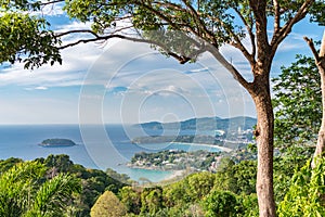 Landscape of Phuket View Point, Karon Beach, Kata Beach, Taken f