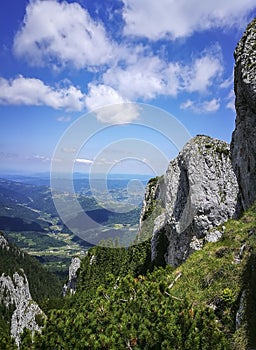 Landscape in Piatra Craiului mountains , Romania