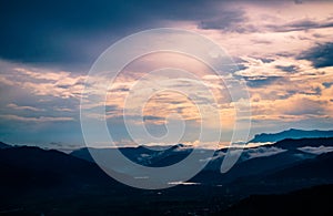 Landscape of Piatra Neamt city, aerial view photo