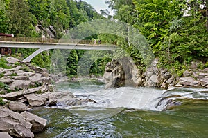 Landscape with a picturesque waterfall