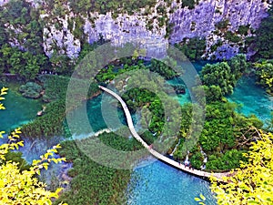 Landscape of Plitvice Lakes National Park or nacionalni park Plitvicka jezera, UNESCO natural world heritage - Plitvica, Croatia photo