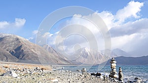 Landscape of a pollution-free lake located in Ladakh, India