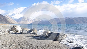 Landscape of a pollution-free lake located in Ladakh, India