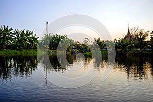 Landscape of ponds and backyard photo