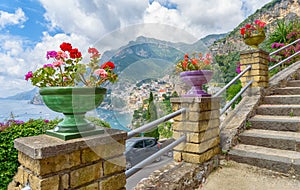 Landscape with Positano town, amalfi coast, Italy