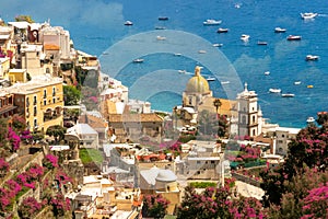 Landscape with Positano town, amalfi coast, Italy