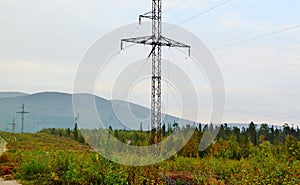 Landscape with power line.