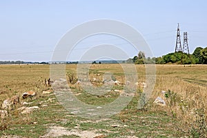 Landscape of power lines for electricity metal towers