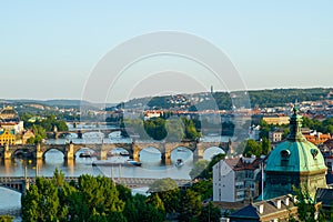 Landscape of Prague, Czech Republic on sunny day