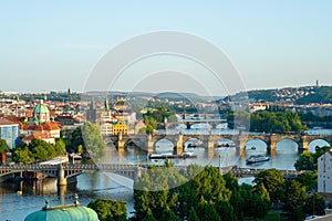 Landscape of Prague, Czech Republic on sunny day