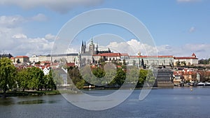 Landscape of Prague River and Buildings