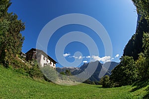 Landscape protection area AchstÃÂ¼rze. Lake Piburger See, Tirol oldest nature preserves. Oetz alps