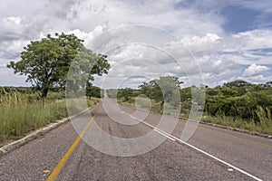 R531 road in countryside near Timbavati, South Africa