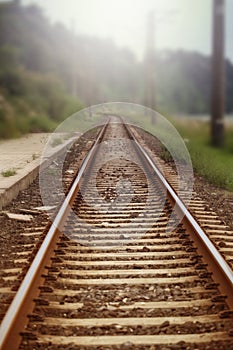 Landscape with railroad rails