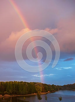 Landscape with rainbow