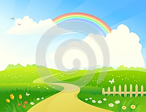 Landscape with rainbow