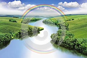 Landscape with rainbow