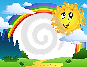 Landscape with rainbow and Sun 2