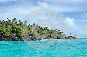 Landscape of Rapota Island in Aitutaki Lagoon Cook Islands