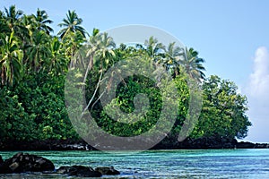 Landscape of Rapota Island in Aitutaki Lagoon Cook Islands