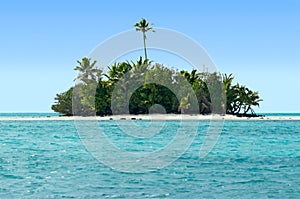 Landscape of Rapota Island in Aitutaki Lagoon Cook Islands